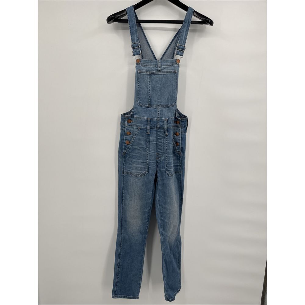Madewell‎ Skinny Crop Overalls in Hewitt Wash Denim Jeans Size Small EUC